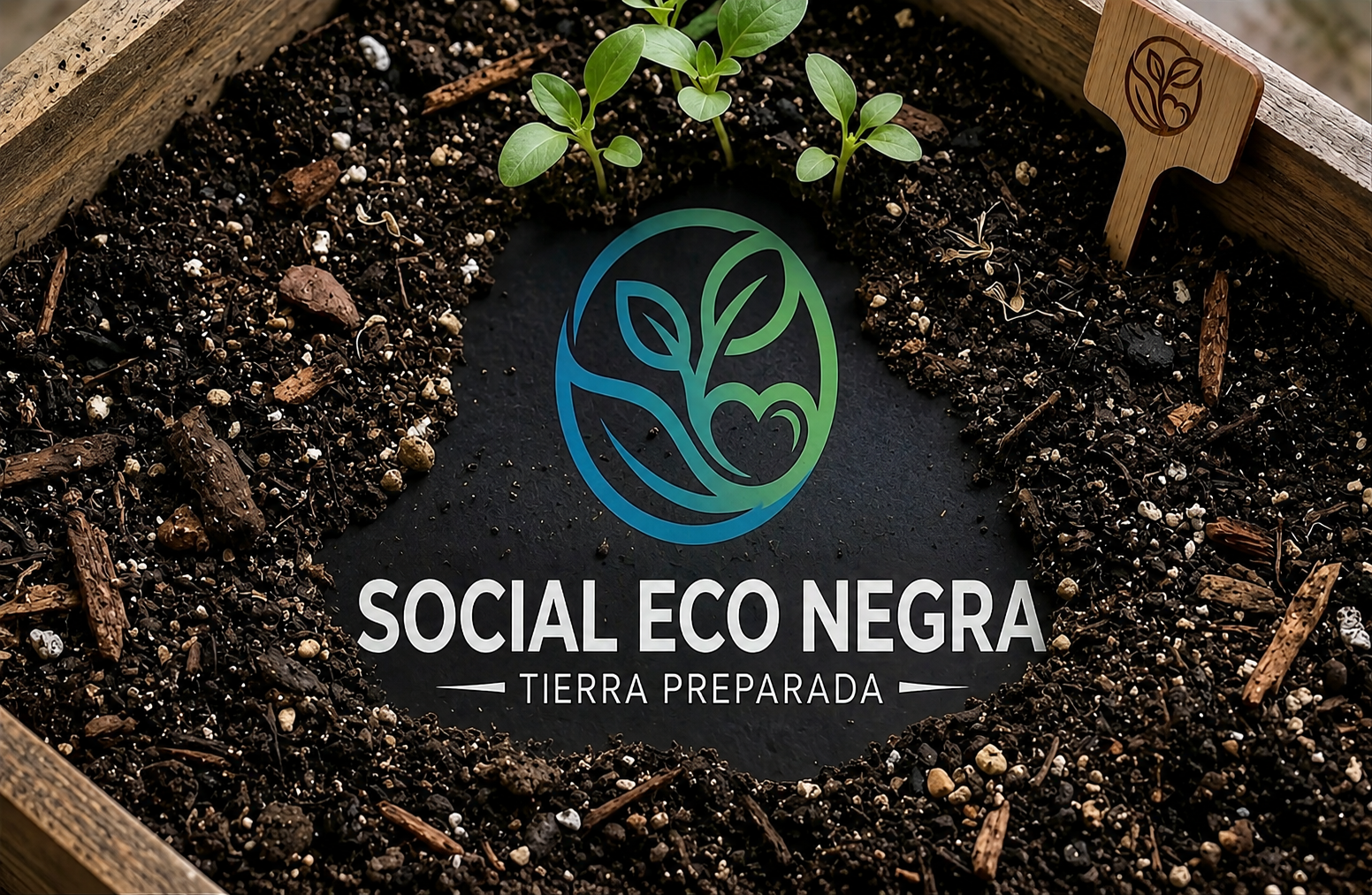 Manos trabajando tierra preparada